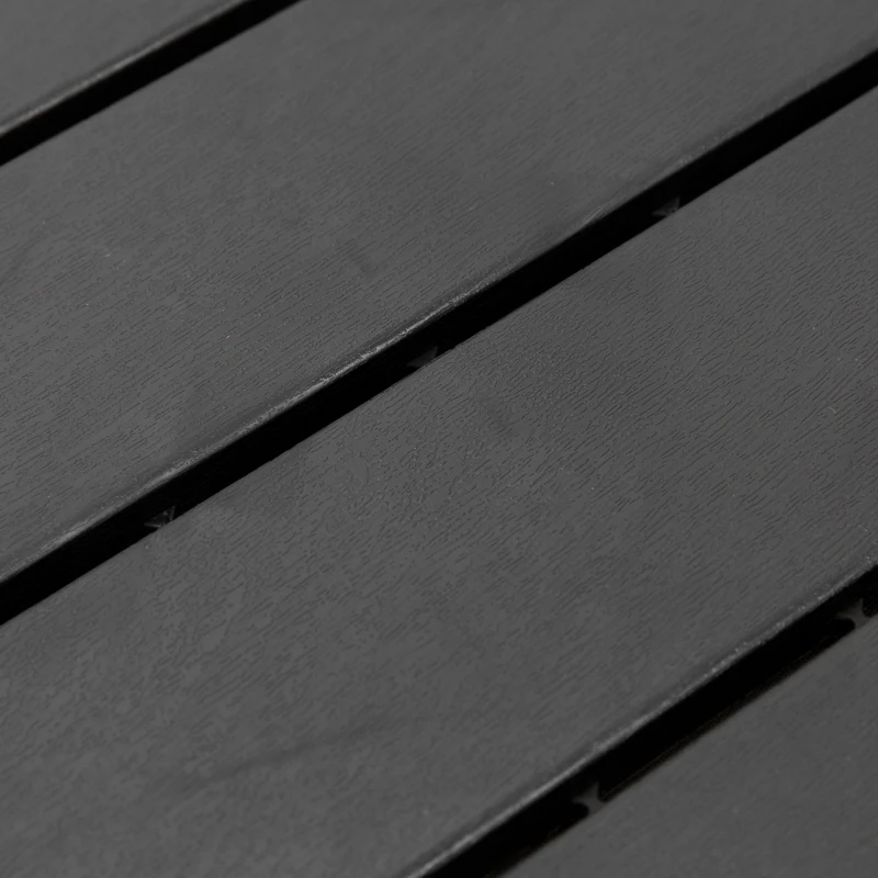 Outsunny 9 Pcs PP Interlocking Composite Deck Tile, 12" x 12" Outdoor Flooring Tiles for Indoor and Outdoor Use, Tools Free Assembly, Black