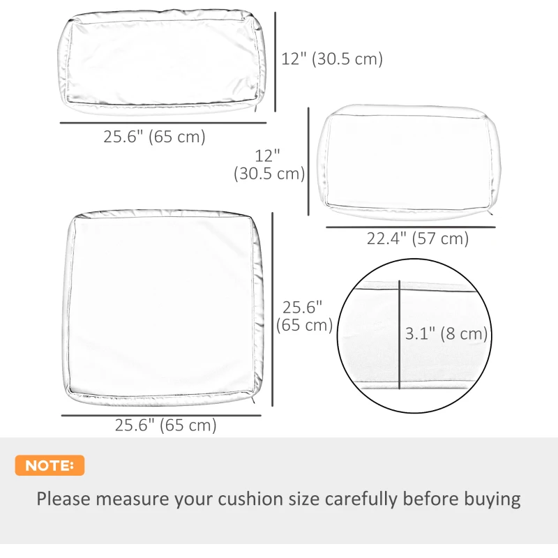 Outsunny Outdoor 14pc Patio Rattan Sofa Set Cushion Polyester Cover Replacement Set - No Cushion Included Red