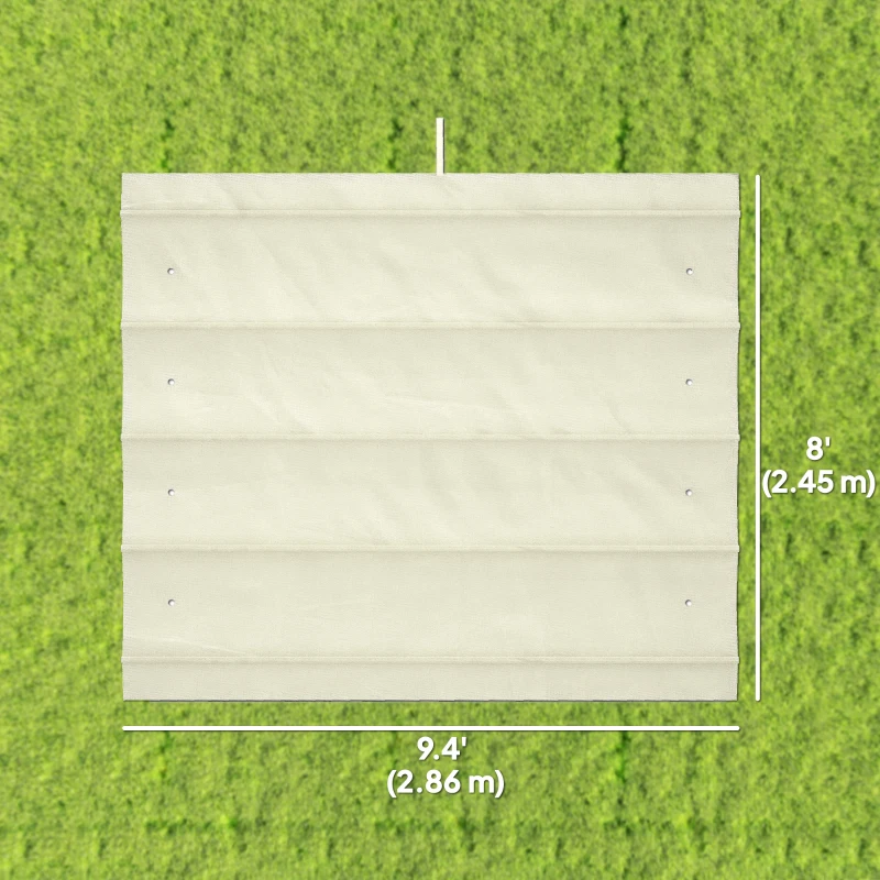 Outsunny 8' x 9.4' Retractable Pergola Canopy Replacement, Fit 7' x 10' Frame, UV30+ Pergola Cover Top Only, Cream