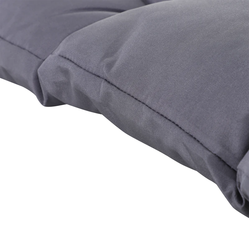 Outsunny 2 Seater Garden Bench Cushion, Soft Thick Outdoor Non-Slip 2 Seater Soft Pad With Backrest for Garden Patio, 52" x 43" x 4", Dark Grey