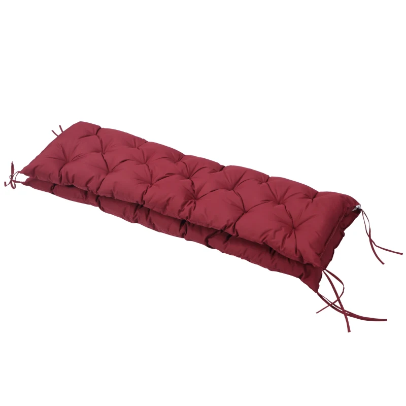 Outsunny 3 Seater Outdoor Swing Cushions with Backrest, Replacement Cushions for Patio Furniture, Wine Red