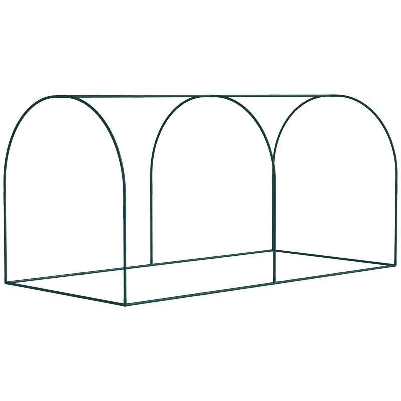 Outsunny 8' x 4' Crop Cage, Plant Protection Tent, with Two Zippered Doors and 4 Ground Stakes, for Garden, Yard, Lawn, Dark Green
