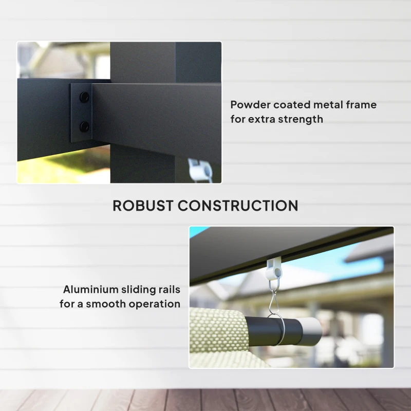 Outsunny 10' x 12' Retractable Pergola Canopy with Roller Shade, Free Standing Patio Gazebo, UPF30+