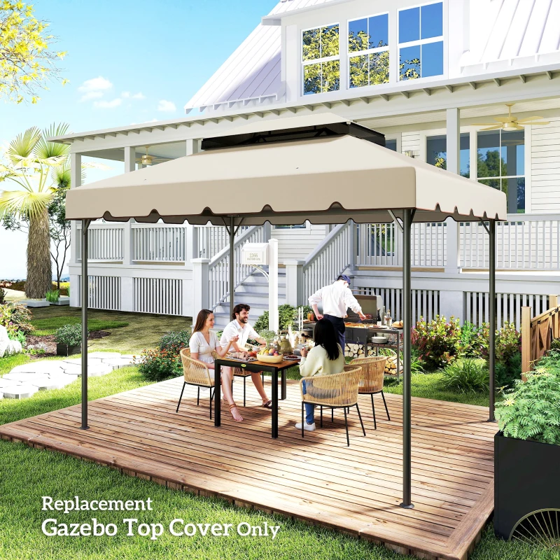Outsunny 13' x 10' Gazebo Replacement Canopy, Gazebo Top Cover with Double Vented Roof for Garden Patio(TOP ONLY), Beige