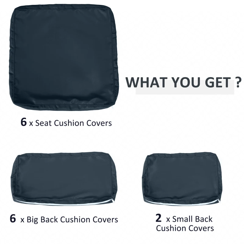 Outsunny Outdoor Patio Rattan Sofa Set Cushion Polyester Cover Replacement- No Cushion Included