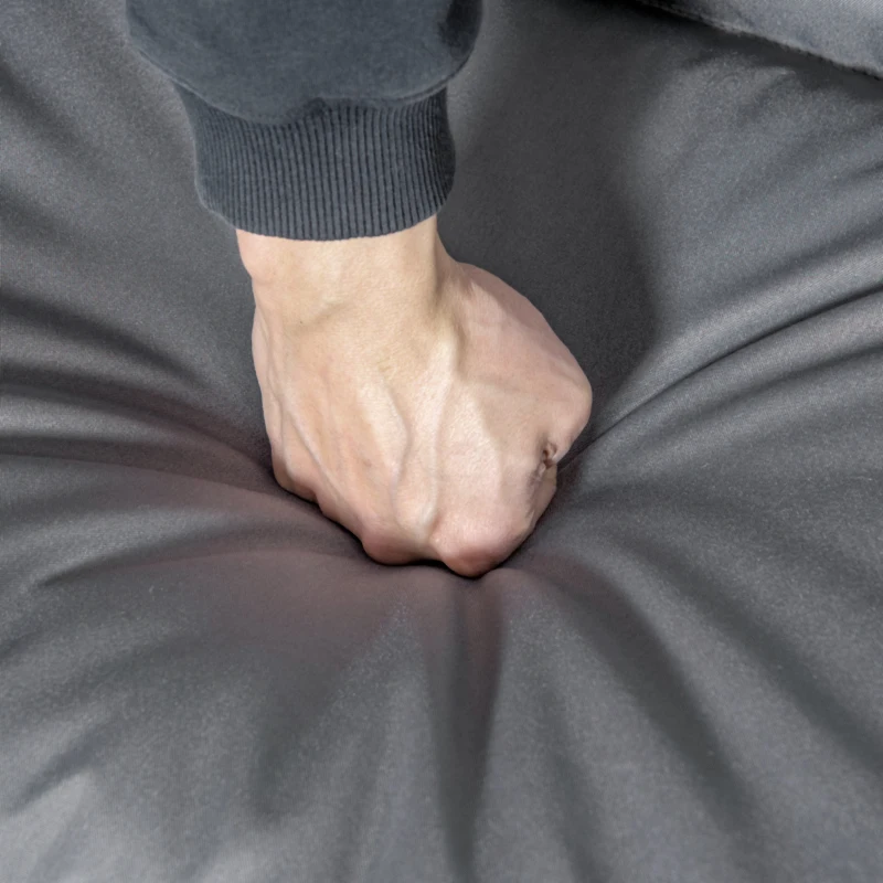 Outsunny Foldable Lounge Chair, Fabric Upholstered Recliner, Outdoor Lounger with Armrest, Metal Frame for Backyard, Grey