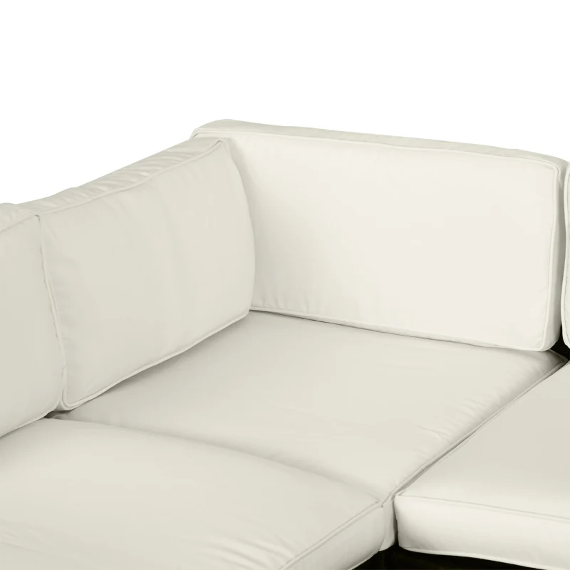 Outsunny Outdoor 14pc Patio Rattan Sofa Set Cushion Polyester Cover Replacement Set - No Cushion Included, Cream White