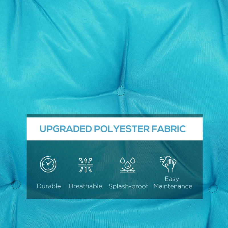 Outsunny Porch Swing Cushion Garden Bench Cushion with Backrest, Non-Slip 3-Seater Soft Pad, Swing Chair Mat Replacement for Indoor and Outdoor, 59.1" x 38.6", Turquoise