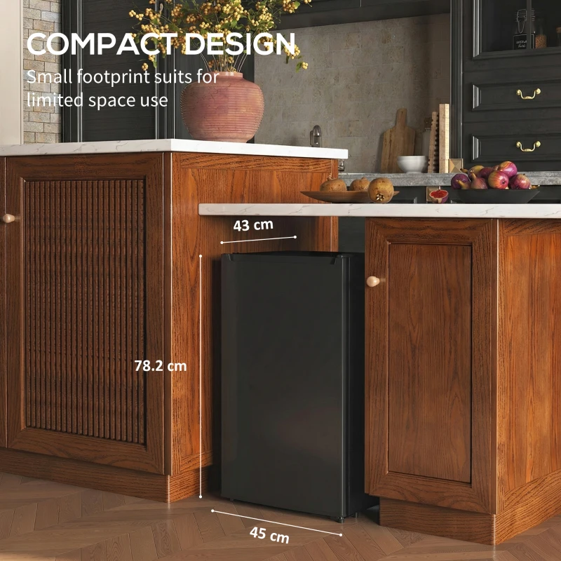 HOMCOM 2.1 Cu. Ft. Mini Freezer, Compact Upright Freezer with Reversible Door, Removable Shelf, Adjustable Temperature, Black