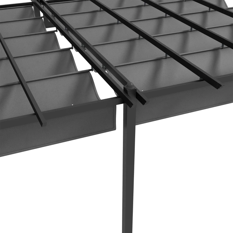 Outsunny 11.7' x 19.6' Retractable Pergola Canopy, Aluminum Pergola for Grill, Patio, Garden, Deck