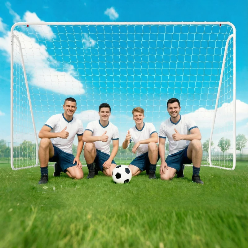 Soozier Soccer Goal, Soccer Net for Backyard, 10 x 4 ft, White