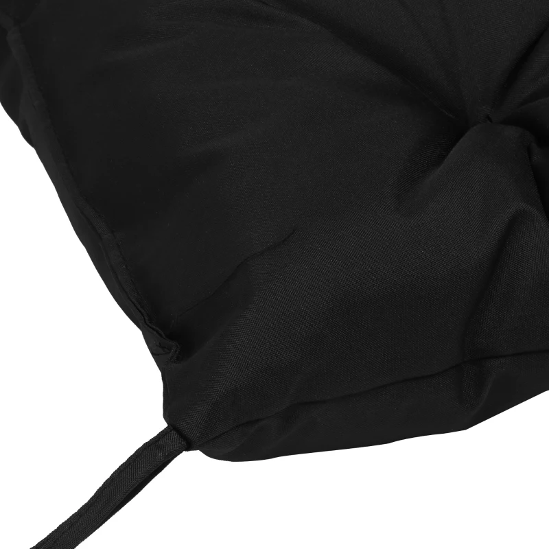 Outsunny Porch Swing Cushion Garden Bench Cushion with Backrest, Non-Slip 2-seater Soft Pad, Swing Chair Mat Replacement for Indoor and Outdoor, 39.4" x 38.6", Black