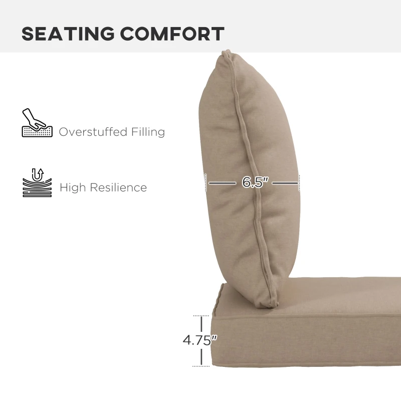 Outsunny 4-Piece Seat Cushion Pillows Replacement, Patio Chair Cushions Set with Back for Indoor Outdoor, Beige