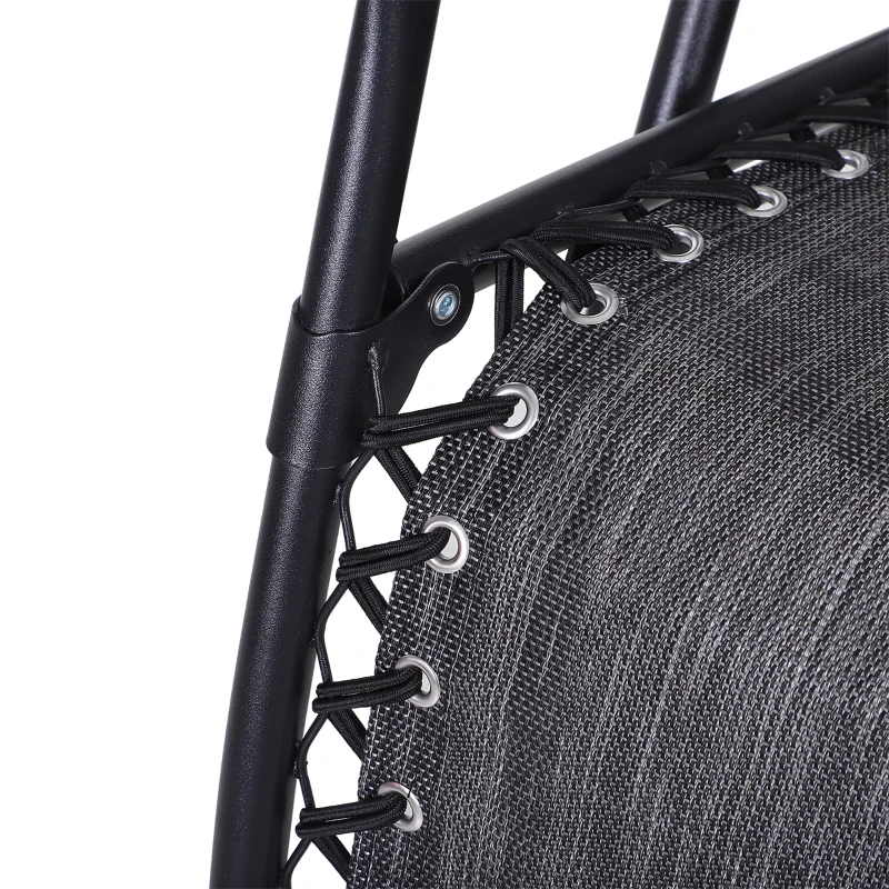 Outsunny Zero Gravity Chair Set of 2 Patio Chair with Side Table Cupholders and Pillows for Pool, Backyard, Lawn, Dark Grey