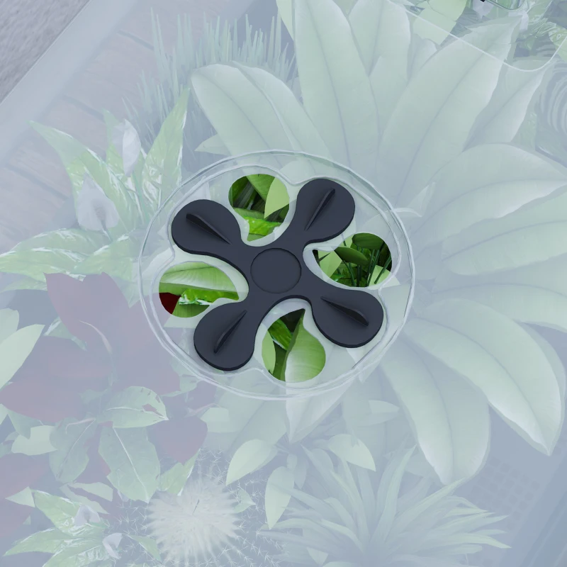 Outsunny 41L Self Watering Raised Garden Bed w/ Ventilation Transparent Lid Greenhouse, Planter Box w/ Storage Shelf, Dark Grey