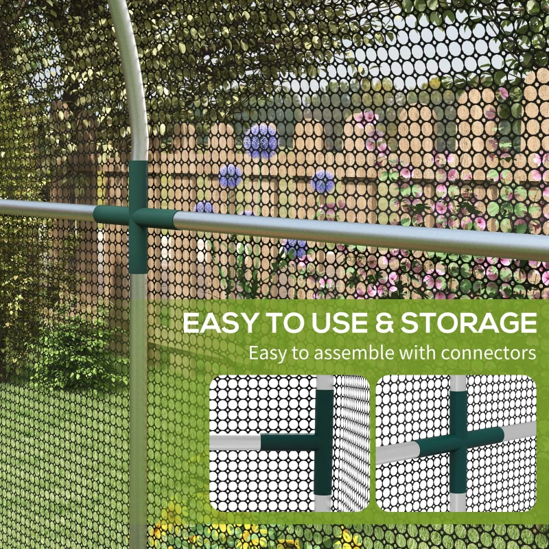 Outsunny Galvanized Steel Crop Cage, Plant Protection Tent with Zippered Door, 4' x 8', Black