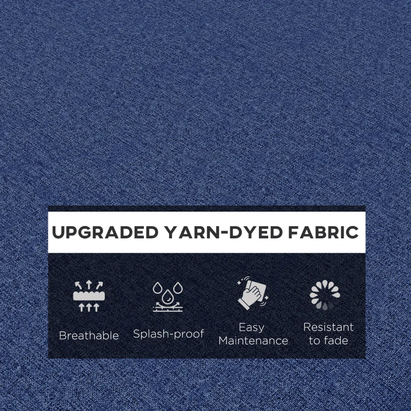 Outsunny 2-Piece Back and Seat Cushion Pillows Replacement, Patio Chair Cushions Set with Ties for Indoor Outdoor, Blue