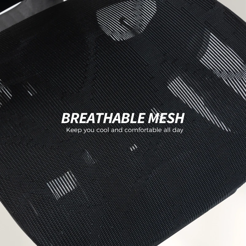 HOMCOM Ergonomic Office Chair, Mesh Computer Chair with High Back, Lumbar Support, 6D Armrests, Headrest, Footrest, Black