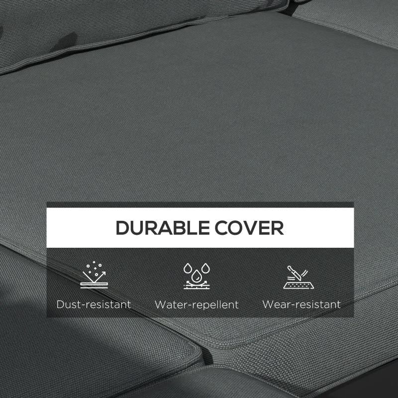 Outsunny Replacement Cushions for Rattan Furniture, 14 Piece Outdoor Seat Cushion Pad for Patio Set, 7 Seat and 7 Back, Grey