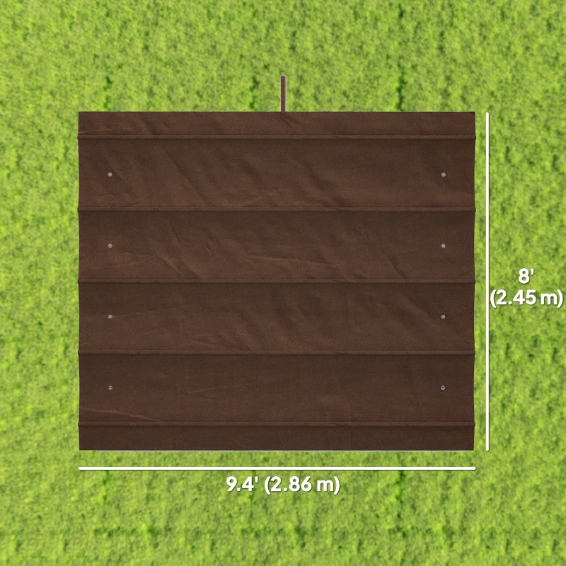 Outsunny 8' x 9.4' Retractable Pergola Canopy Replacement, Fit 7' x 10' Frame, UV30+ Pergola Cover Top Only, Coffee