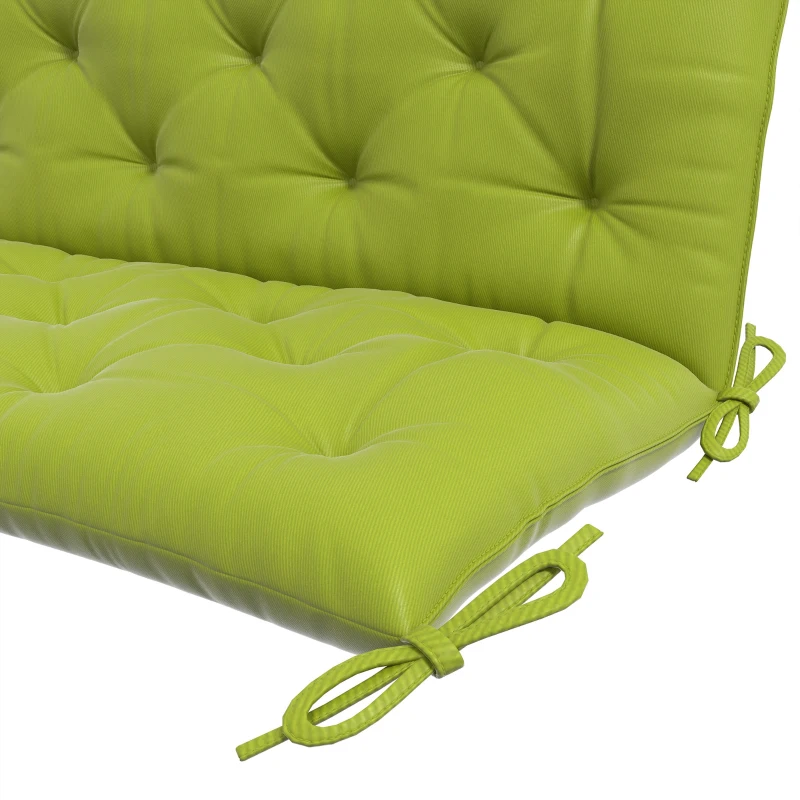Outsunny 3-Seater Outdoor Bench Swing Chair Replacement Cushions for Patio Garden, Light Green