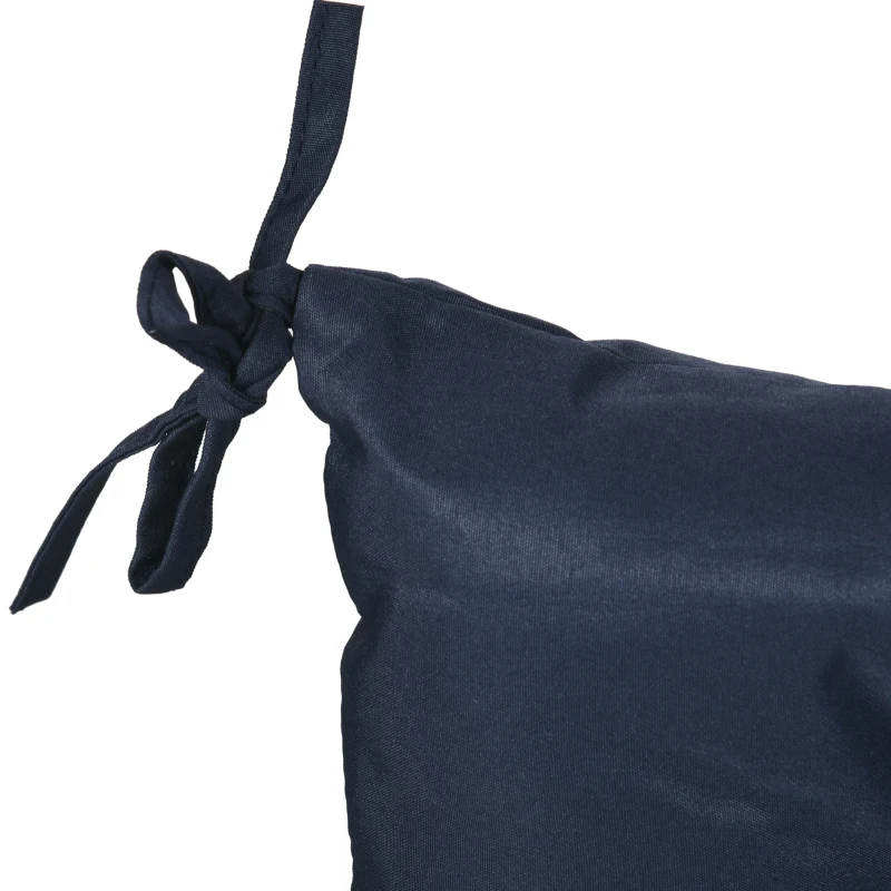 Outsunny Patio Chair Cushions Set of 2, 39" x 20" x 3" Outdoor Tufted Cushion Set with Ties for Indoor Outdoor Garden Furniture, Dark Blue