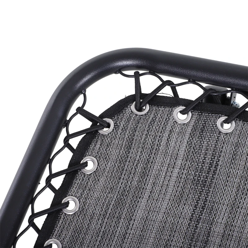 Outsunny Zero Gravity Chair Set of 2 Patio Chair with Side Table Cupholders and Pillows for Pool, Backyard, Lawn, Dark Grey