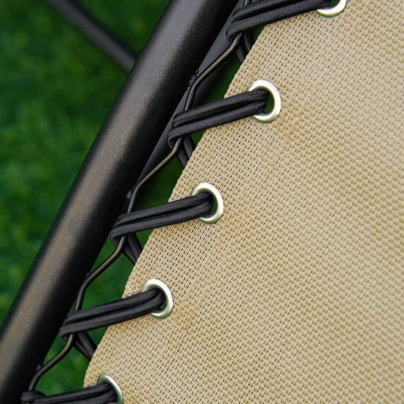 Outsunny Zero Gravity Chair Set of 2 Patio Chair with Side Table Cupholders and Pillows for Pool, Backyard, Lawn, Beige