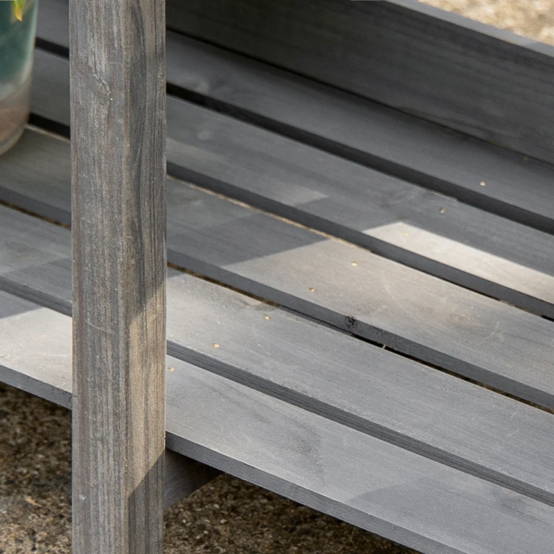 Outsunny Potting Bench Table Garden Work Bench Workstation with Drawer, Removable Sink, Storage Shelves and Hooks for Patio, Courtyards, Balcony