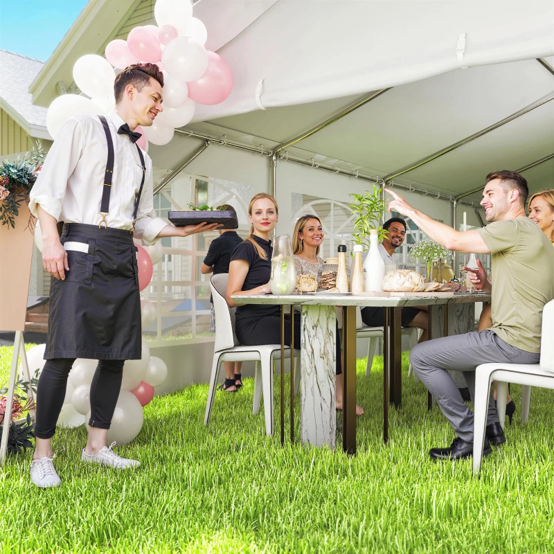 Outsunny 13'x26' Heavy Duty Large Party Tent & Carport with Removable Sidewalls, Windows, Portable Garage Canopy Tent, White