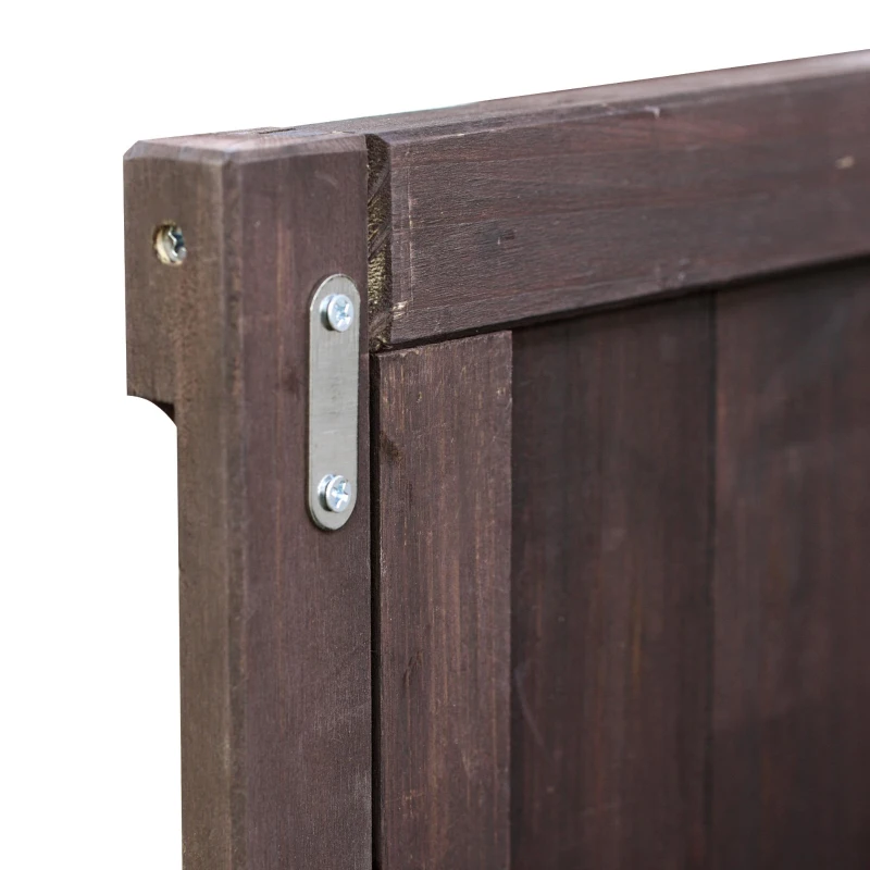 Outdoor Kitchen Island with Stainless Steel Top and Spice Rack, Rolling Bar Cart with Adjustable Shelves, 50'' L x 18.5'' W x 36'' H, Dark Brown