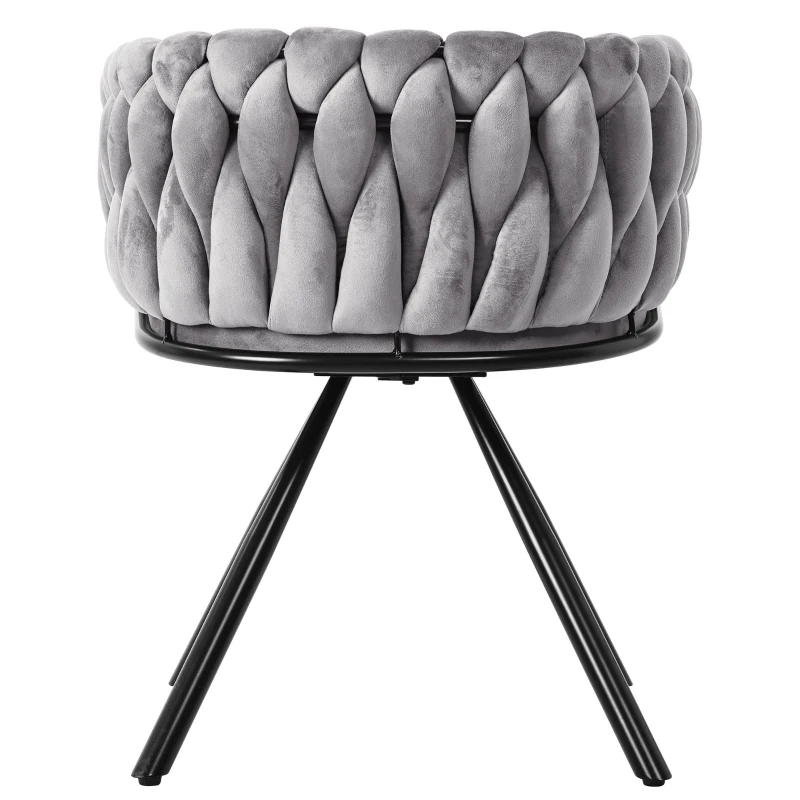 Set of 2 Velvet Dining Chairs with Ergonomic Padded Seat, Metal Legs, Modern Swivel Chairs with Adjustable Feet, 23'' L x 21'' W x 28.5'' H, Gray