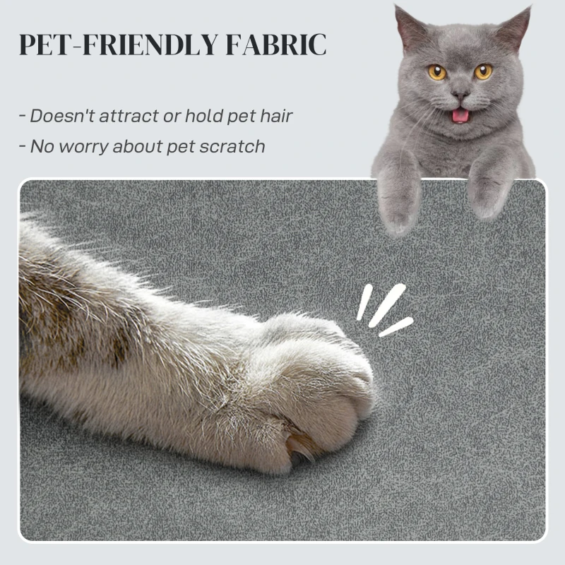 HOMCOM Massage Recliner Chair with Quiet Brushless Motor Pet-Friendly Fabric Power Recliner with 2 Memory Positions Grey