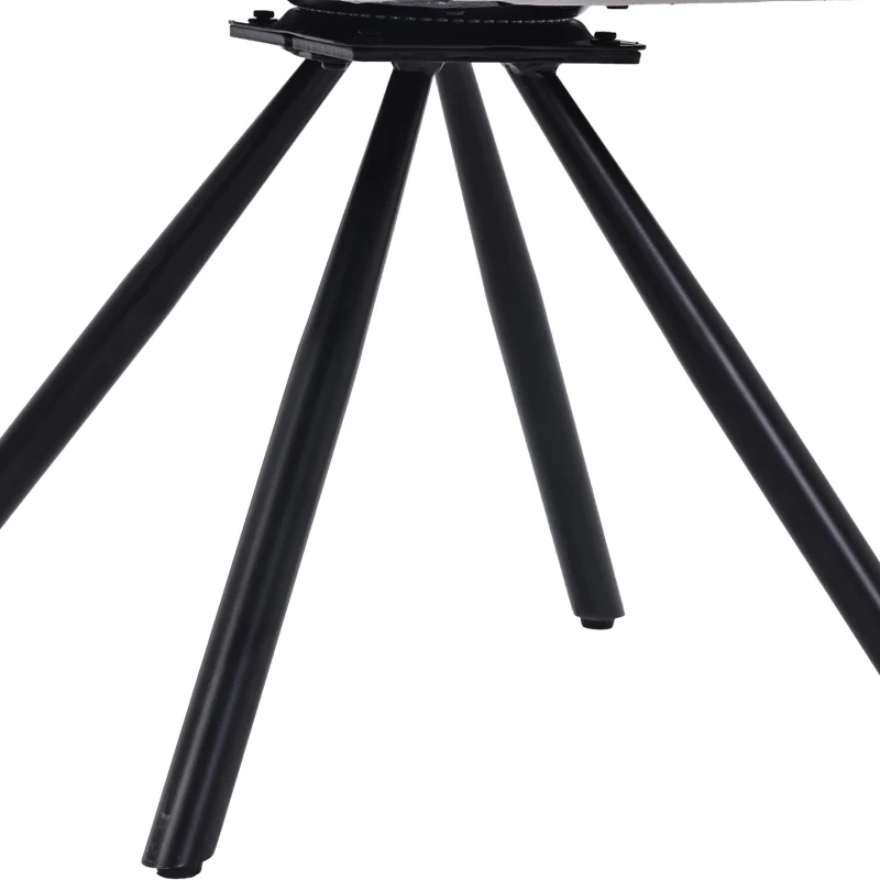 Set of 4 Velvet Dining Chairs with Ergonomic 3D Wraparound Support, Modern Swivel Chairs with Sturdy Metal Legs, 23'' L x 21'' W x 28.5'' H, Gray