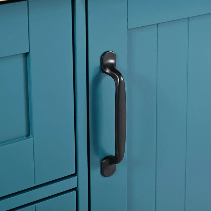 Mobile Kitchen Island with Built-in Charging Station and 3 Deep Drawers, Rolling Kitchen Cart for 4–6 Seating, 55.5'' L x 34'' W x 36.5'' H, Green