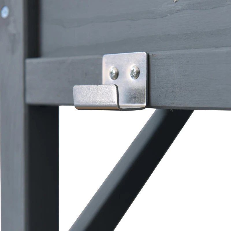 Outdoor Potting Bench Table with 2 Large Drawers, 4 Lockable Wheels, Wooden Kitchen Island with Stainless Steel Top, 52'' L x 22'' W x 65'' H, Grey+Blue