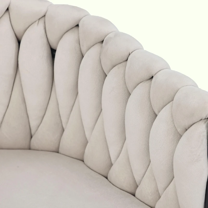 Set of 6 Velvet Dining Chairs with 4 Metal Support Legs, Swivel Upholstered Chairs with Ergonomic Support, 23'' L x 21'' W x 28.5'' H, Beige