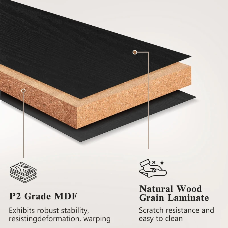 Large Buffet Sideboard with 3 Drawers and 4 Internal Door Shelves, Modern Coffee Bar for Kitchen, Living Room, 55'' L x 15.5'' W x 32'' H, Black