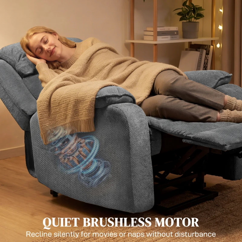 HOMCOM Power Recliner Chair with Massage, Electric Lift Chair for Elderly with Side Pockets, 2 Memory Positions, Remote, Grey