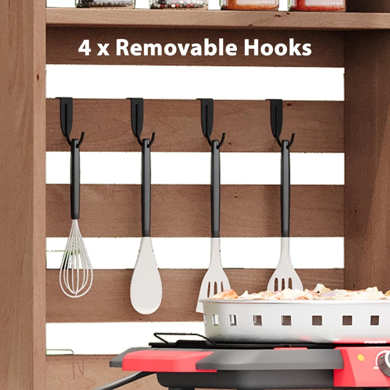 Outdoor Potting Bench Table with 2 Large Drawers, 4 Lockable Wheels, Wooden Kitchen Island with Stainless Steel Top, 52'' L x 22'' W x 65'' H, Brown