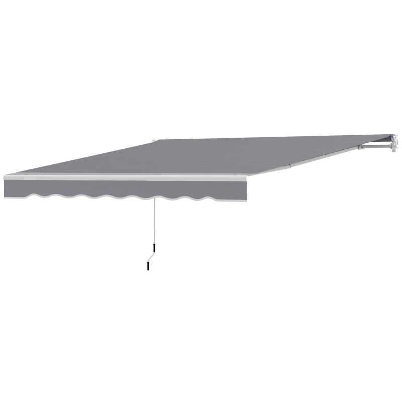 Outsunny 8' x 7' Retractable Awning, Patio Awnings, Sunshade Shelter with 280 g/m² UV & Water-Resistant Fabric, Dark Grey