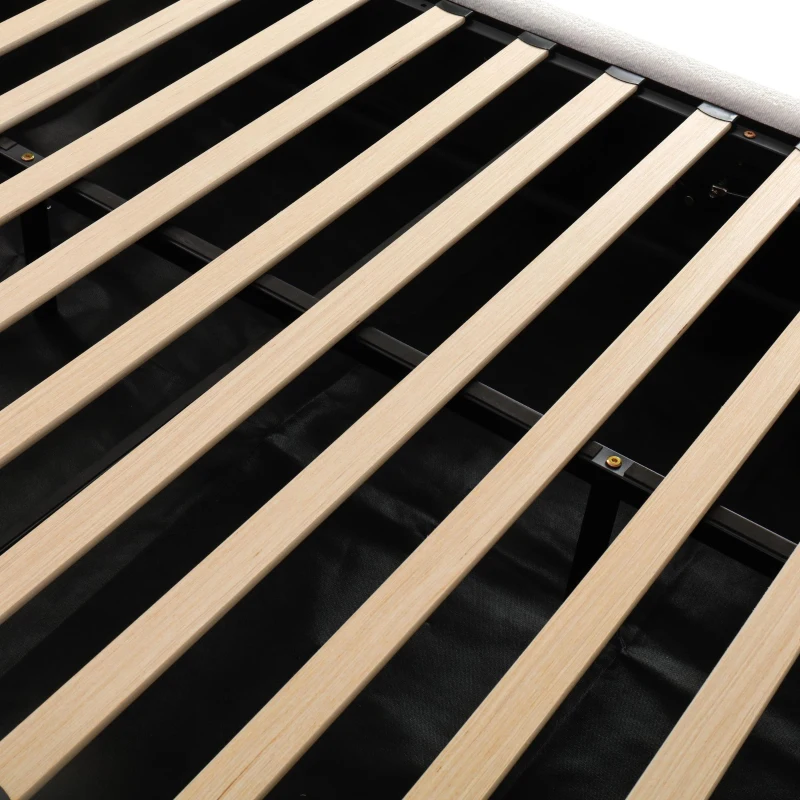 Queen Size Hydraulic Lift Storage Bed with Upholstered Headboard, Modern Bedboard with Rubberwood Legs, 88'' L x 64'' W x 35'' H, White