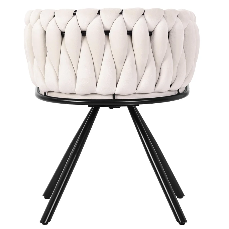 Set of 2 Velvet Dining Chairs with Sturdy Metal Legs and Adjustable Feet, Swivel Ergonomic Chairs with Cushion, 23'' L x 21'' W x 28.5'' H, Beige