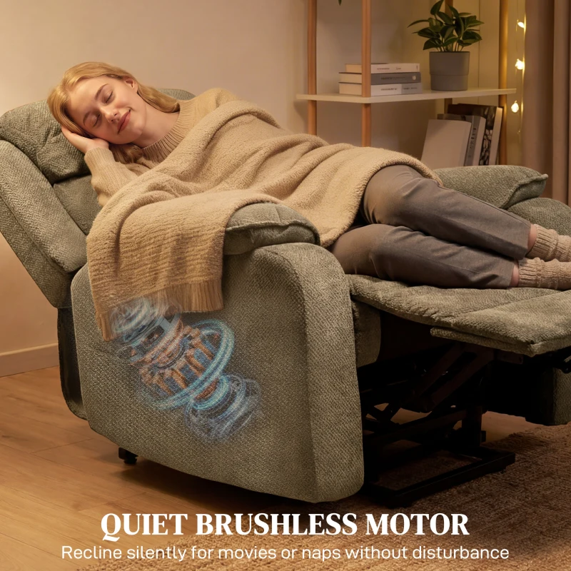 HOMCOM Power Recliner Chair with Massage, Electric Lift Chair for Elderly with Side Pockets, 2 Memory Positions, Remote, Brown