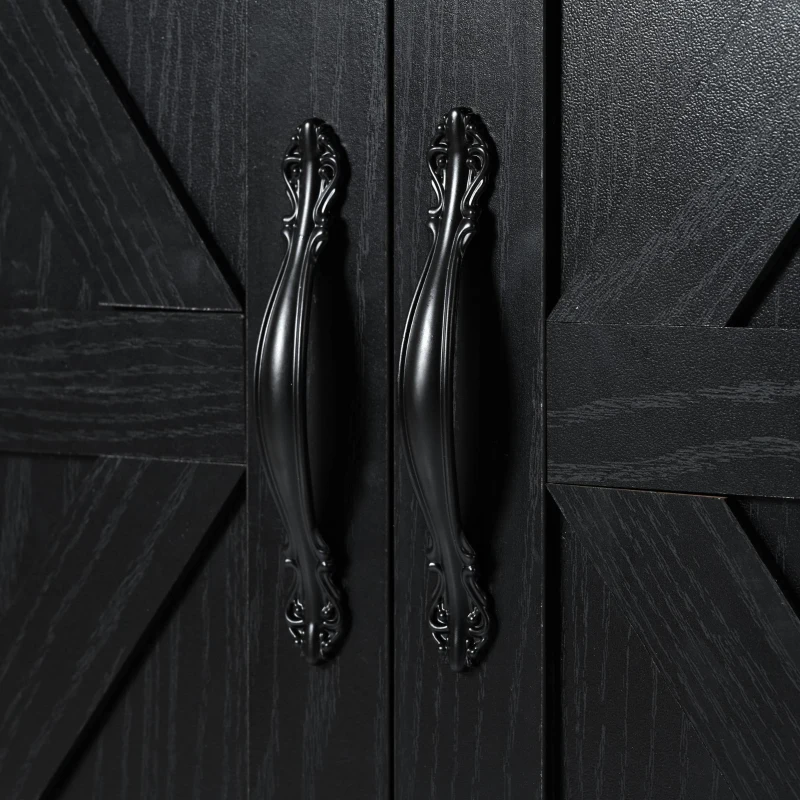 Farmhouse Kitchen Island with Built-in Charging Station, 3 Drawers, Rolling Cart for Kitchen and Dining Room, 54.5'' L x 28.5'' W x 36.5'' H, Black