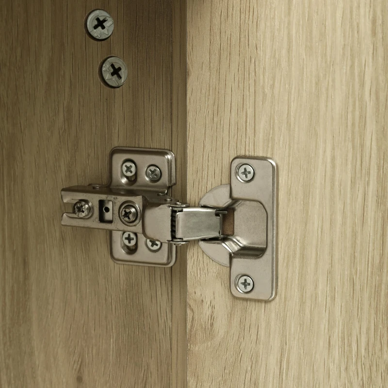 Fluted Buffet Sideboard with 4-Door Cabinet, Adjustable Shelves, Farmhouse Storage with Soft-Close Hinges, 55'' L x 15.5'' W x 33'' H, Natural