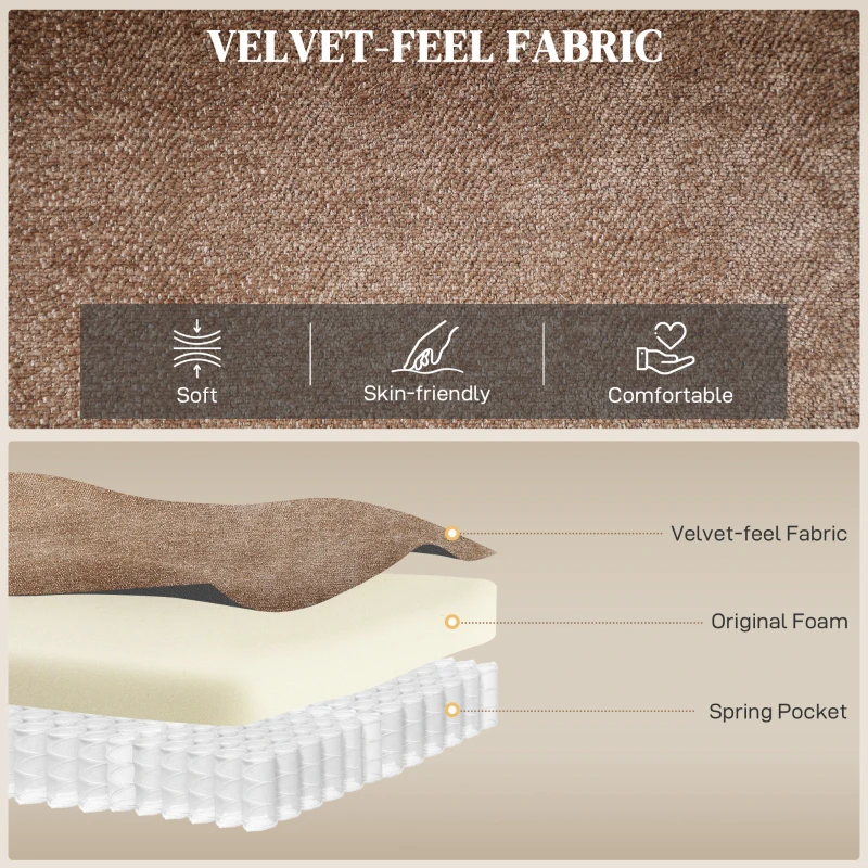 HOMCOM Massage Recliner Chair, Power Recliner with Quiet Brushless Motor, Remote, Pockets, 2 Memory Positions, Brown