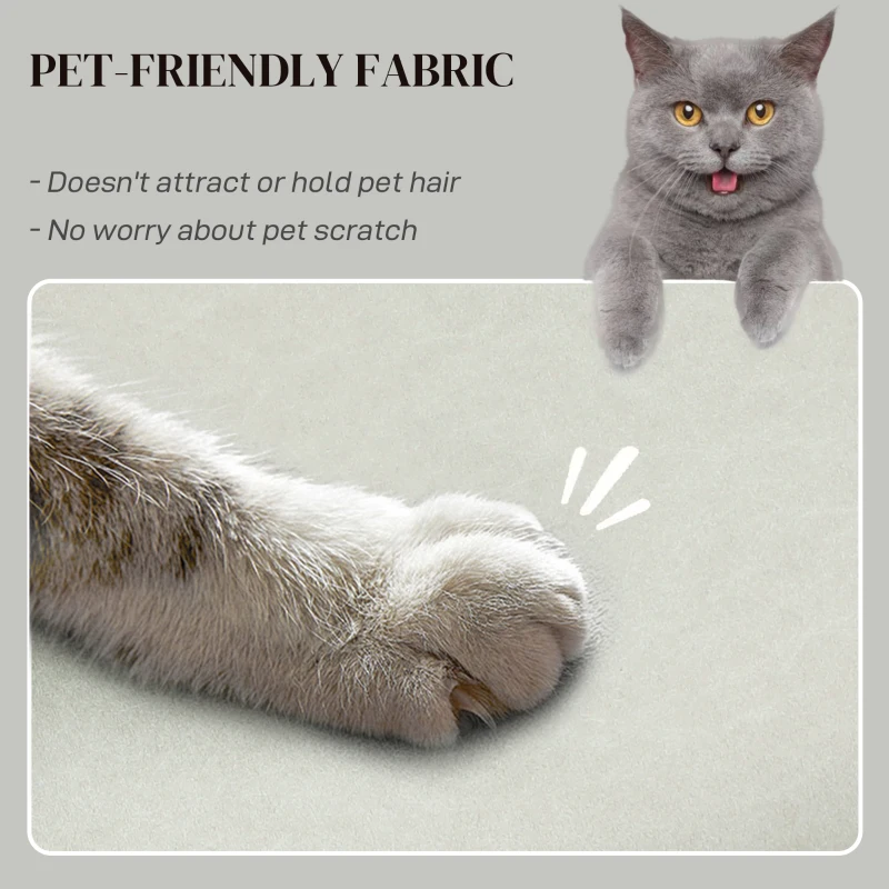 HOMCOM Massage Recliner Chair with Quiet Brushless Motor Pet-Friendly Fabric Power Recliner with 2 Memory Positions Cream White