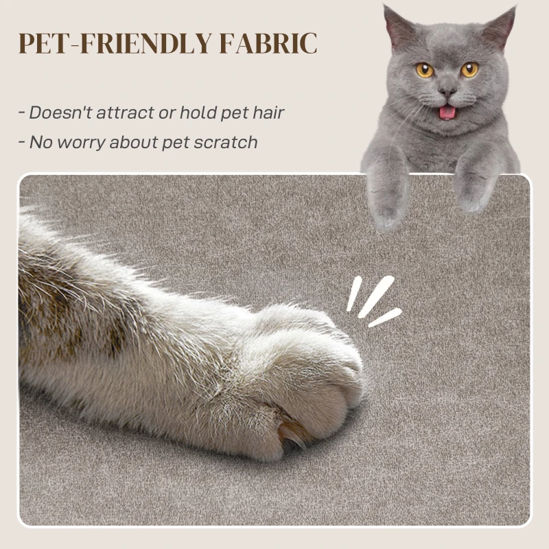 HOMCOM Massage Recliner Chair with Quiet Brushless Motor Pet-Friendly Fabric Power Recliner with 2 Memory Positions Brown