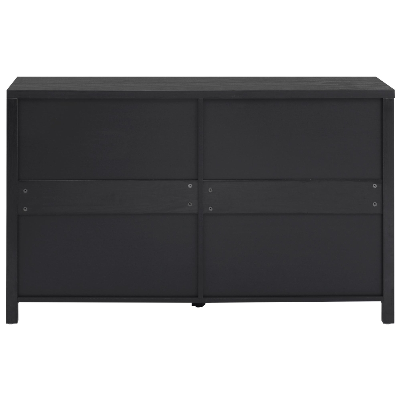 Fluted Buffet Cabinet with 4 Doors, Adjustable Shelves, Soft-Close Hinges, Large Buffet Sideboard for Dinning Room, 55'' L x 15.5'' W x 33'' H, Black